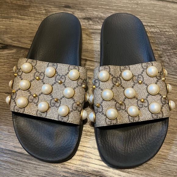 Gucci Shoes Authentic Gucci Pearl Slides Poshmark